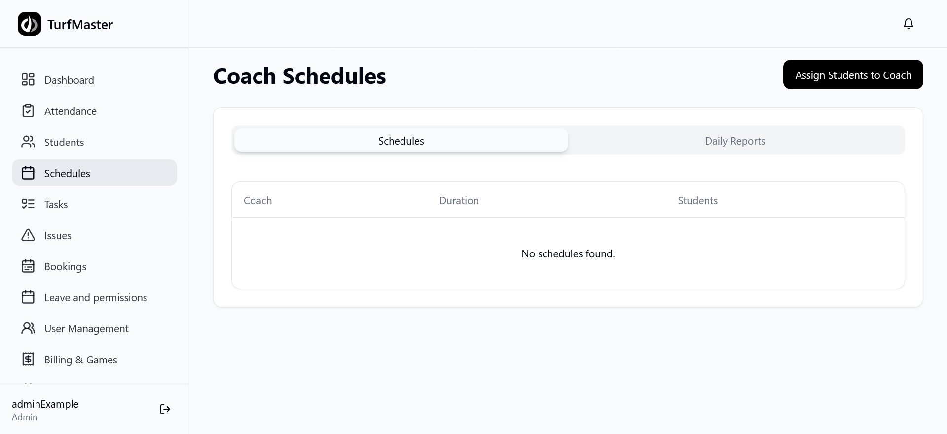 Centralized TurfMaster Dashboard